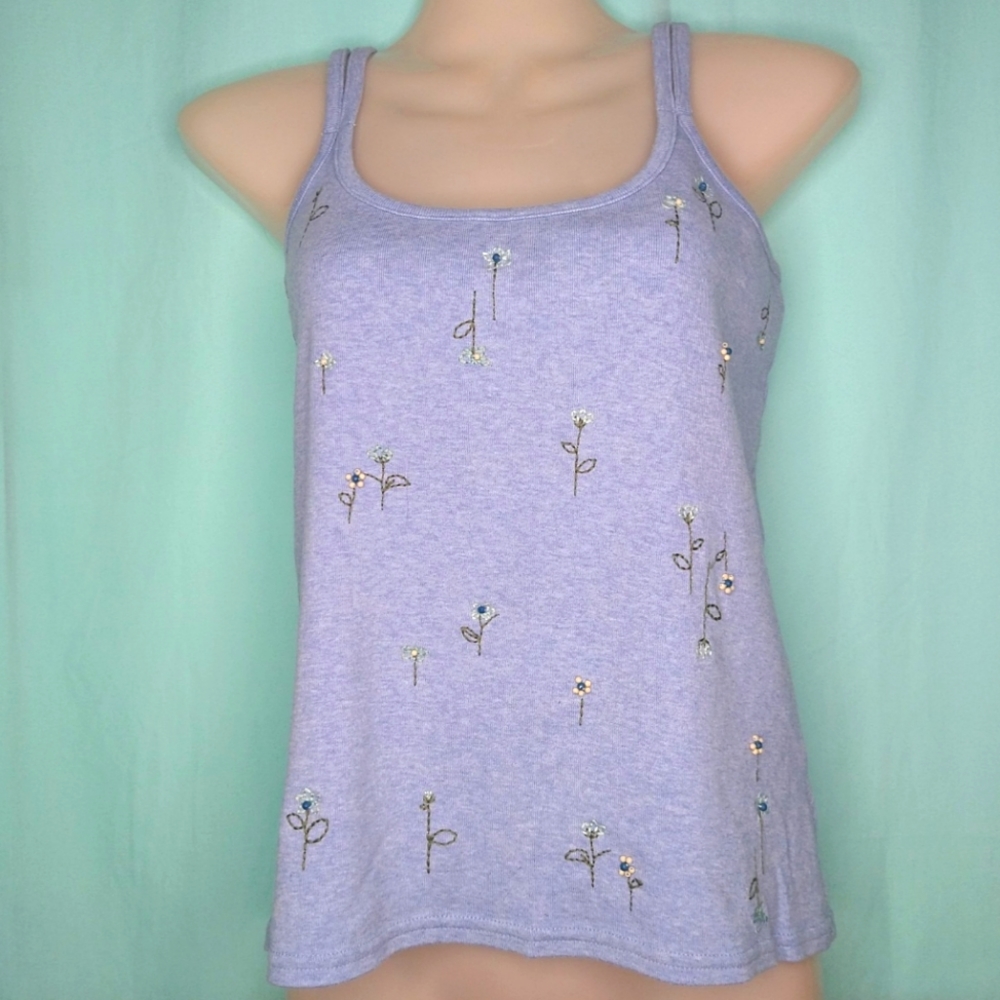 Liz Claiborne Lizwear Cami camisole tank top blue knit